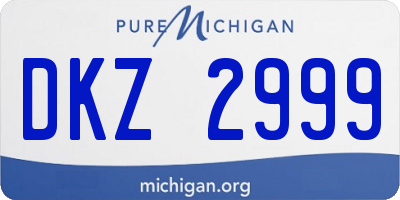 MI license plate DKZ2999