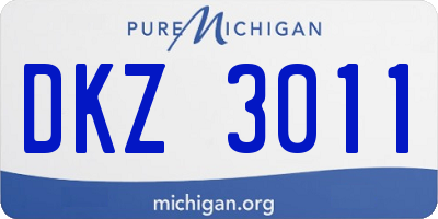 MI license plate DKZ3011