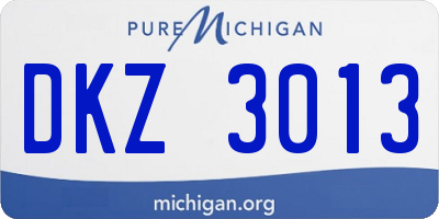 MI license plate DKZ3013