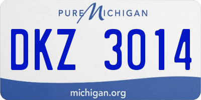 MI license plate DKZ3014