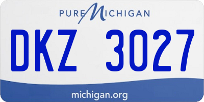 MI license plate DKZ3027
