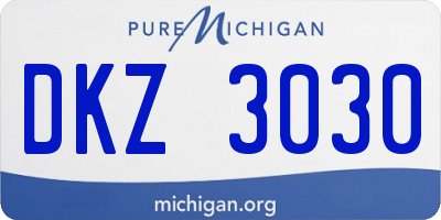 MI license plate DKZ3030