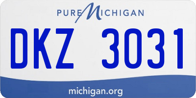MI license plate DKZ3031