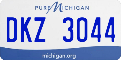 MI license plate DKZ3044