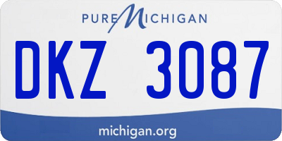 MI license plate DKZ3087
