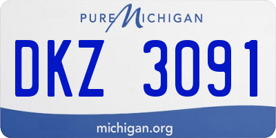 MI license plate DKZ3091