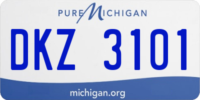 MI license plate DKZ3101