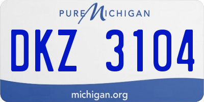 MI license plate DKZ3104
