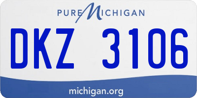 MI license plate DKZ3106