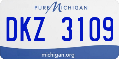 MI license plate DKZ3109