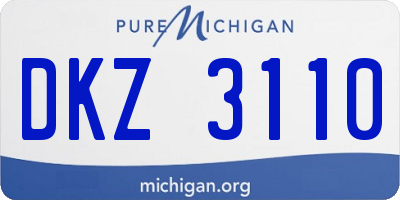 MI license plate DKZ3110