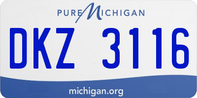 MI license plate DKZ3116