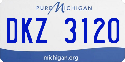MI license plate DKZ3120