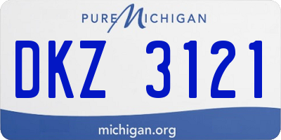 MI license plate DKZ3121