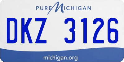 MI license plate DKZ3126