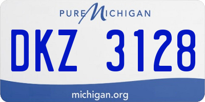 MI license plate DKZ3128