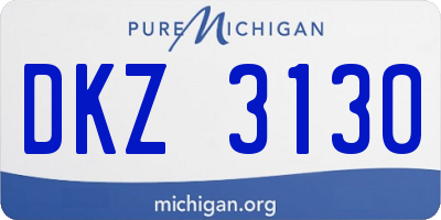 MI license plate DKZ3130