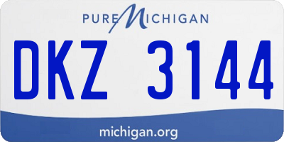 MI license plate DKZ3144