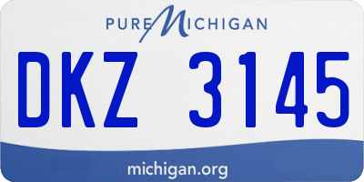 MI license plate DKZ3145