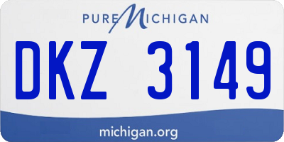 MI license plate DKZ3149