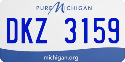 MI license plate DKZ3159
