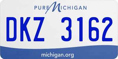 MI license plate DKZ3162