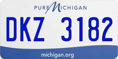 MI license plate DKZ3182