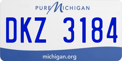 MI license plate DKZ3184
