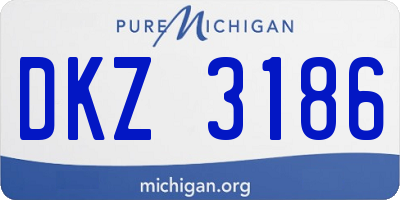 MI license plate DKZ3186