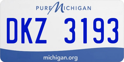 MI license plate DKZ3193