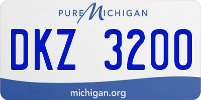 MI license plate DKZ3200