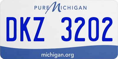 MI license plate DKZ3202