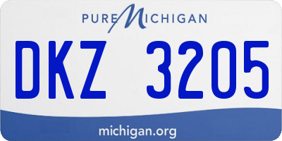 MI license plate DKZ3205
