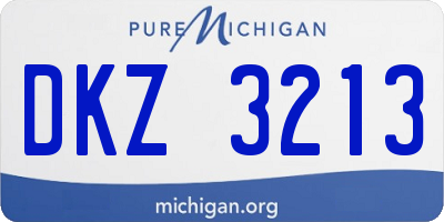 MI license plate DKZ3213