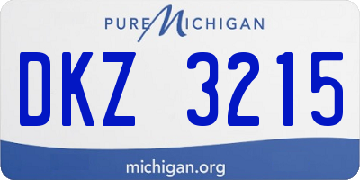 MI license plate DKZ3215