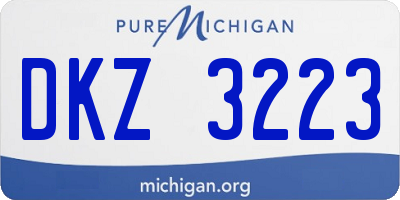 MI license plate DKZ3223