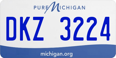 MI license plate DKZ3224