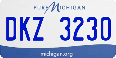 MI license plate DKZ3230