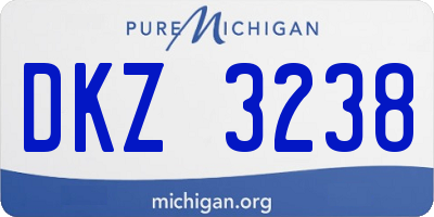 MI license plate DKZ3238
