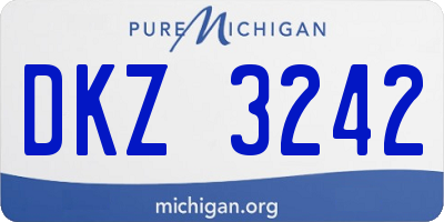 MI license plate DKZ3242