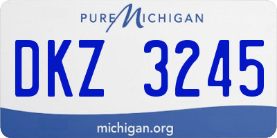 MI license plate DKZ3245