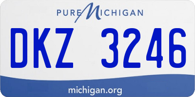 MI license plate DKZ3246