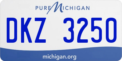 MI license plate DKZ3250