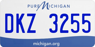 MI license plate DKZ3255