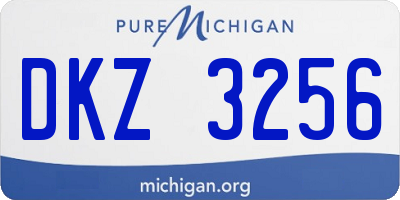 MI license plate DKZ3256