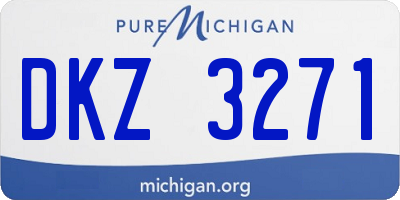 MI license plate DKZ3271