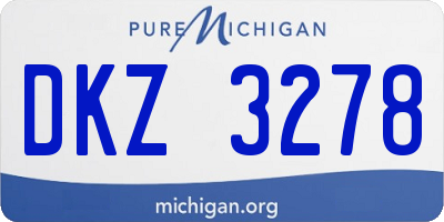 MI license plate DKZ3278