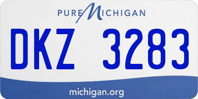 MI license plate DKZ3283
