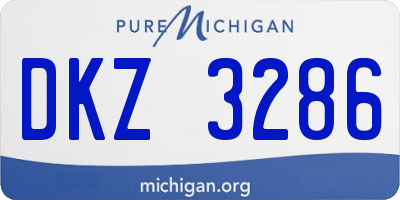 MI license plate DKZ3286