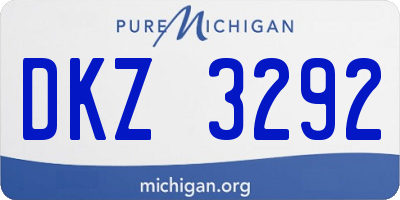 MI license plate DKZ3292